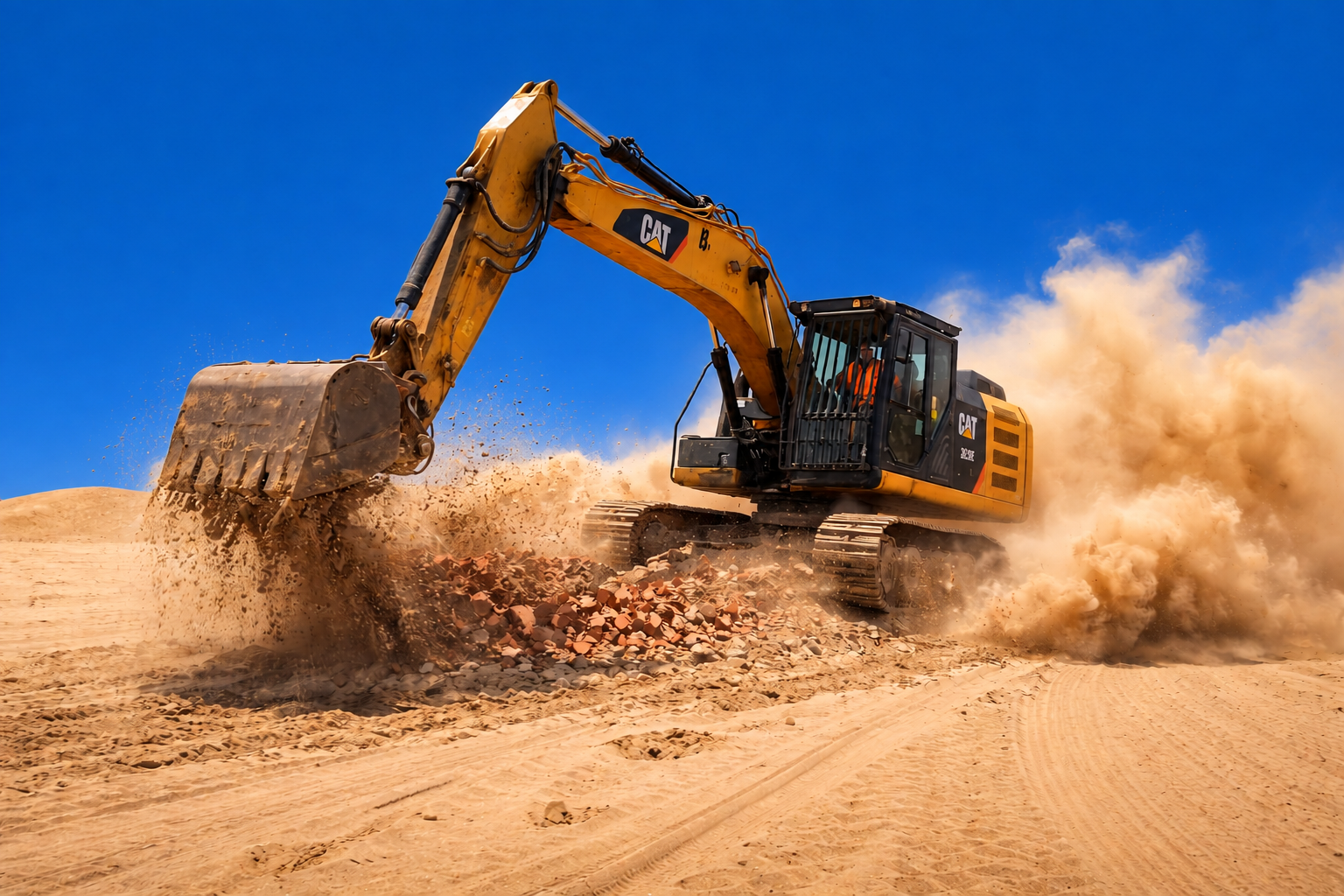 BAGGER BEI DER ARBEIT